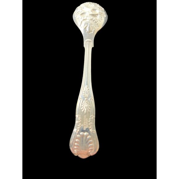 Vintage Sheffield English Silver Plate Kings Pattern Ornate Berry Sugar Spoon - Picture 6 of 8
